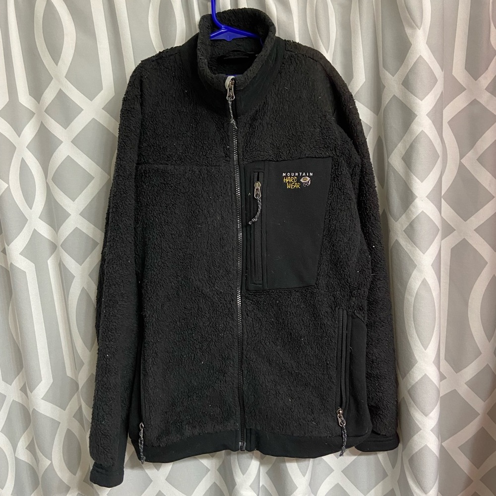 Mountain hardware black fuzzy jacket coat